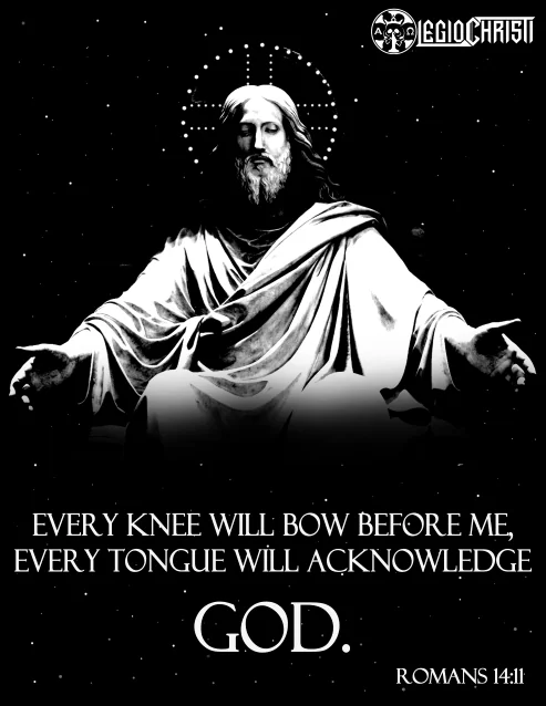 Cosmic Christ with a passage from the book of Romans