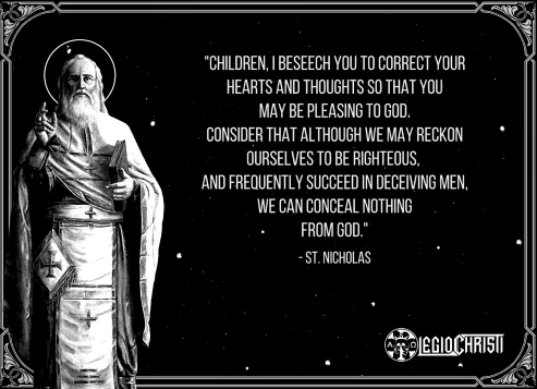 A reminder by Saint Nicholas that God sees all