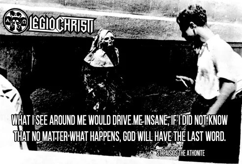 A photo of a dead nun from the days of Red Terror in Spain with a Saint Paisios quote